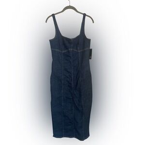 Wild Fable Dark Blue Denim Midi Dress